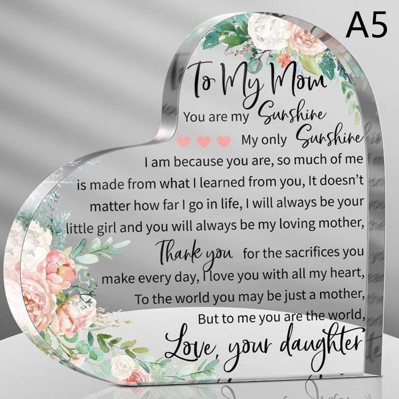 Прозрачные акриловые украшения Подарки маме Пазл В форме сердца Акриловая табличка Подарок на День матери День рождения От дочери Сына Детей