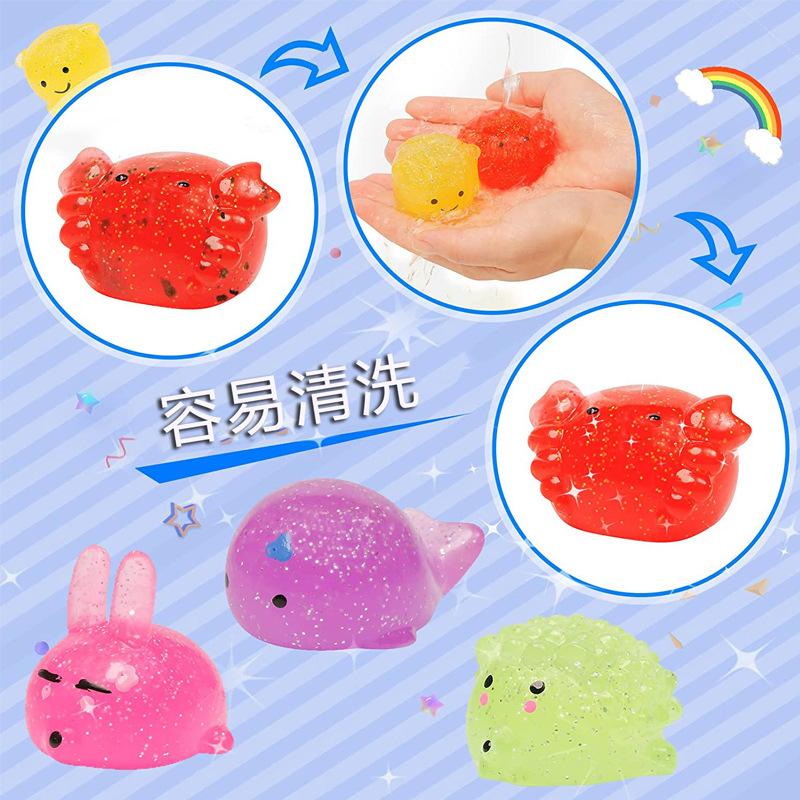 Big Spongy Glitter Mochi Squishy Fidget Sensory Toys Kawaii Animal Stress Ball Powder Fun Soft Antistress Squeeze Children Toys