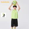 Balabala Boys' Short Sleeve Set - Fake Two-Piece, Quick-Drying Summer Top