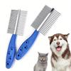 Professional Pet Combs Hair Remover Stainless Steel Teeth Dual-Sided Brush Cat Dogs Grooming Cleaning Tools For Short Long Hair