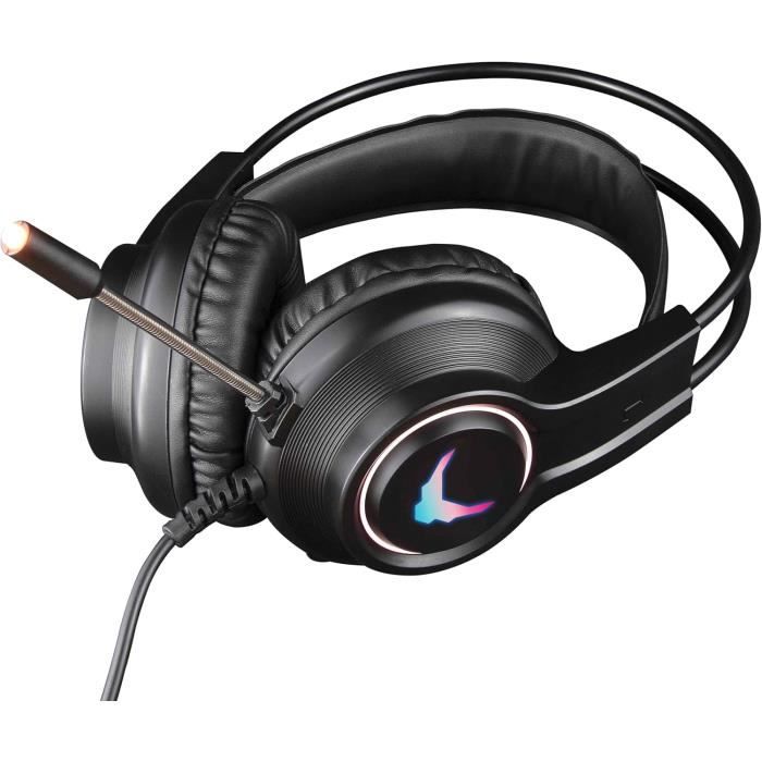 Casque de jeu - VARR - VH8030 - RGB - USB + 2 x 3,5 mm - Microphone anti-bruit