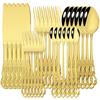Royal 6/30 шт. золотая столовая посуда, нож, вилка, длинные ложки для льда, столовые приборы, набор столовых приборов из нержавеющей стали, кухонное серебро, набор посуды