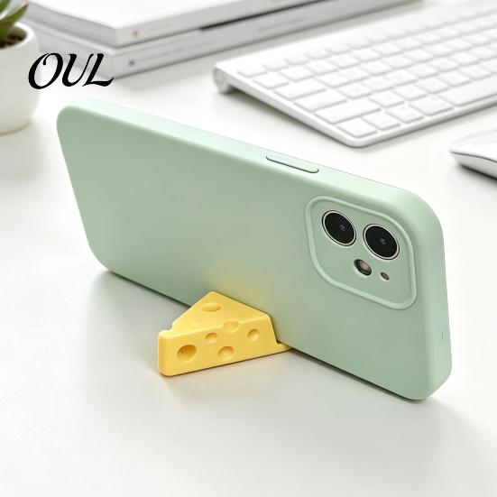 Ручной держатель для телефона 3D-печатный держатель для сыра, Милый мини-крепление с портативным кольцом-брелоком, Легкий настольный держатель для планшета, Устойчивая подставка