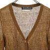 Salvatore Ferragamo Льняной кардиган с V-образным вырезом и длинными рукавами M Коричневый Женский Б/у