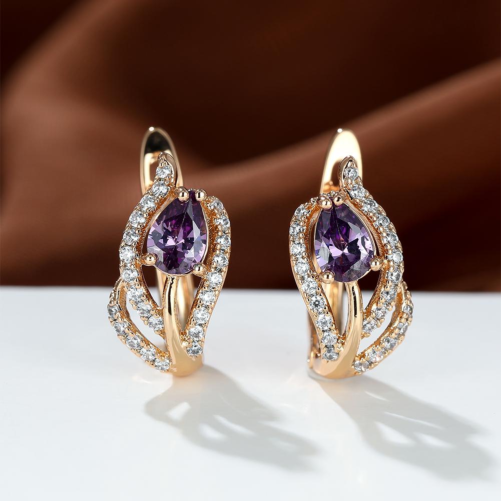 Изысканные женские украшения с каплями воды, красивые красные, синие, фиолетовые каменные серьги, серьги-кольца, романтический подарок на день святого валентина
