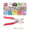 Five-Prong Colorful Snap Fastener Set with No-Sew Installation Tool
