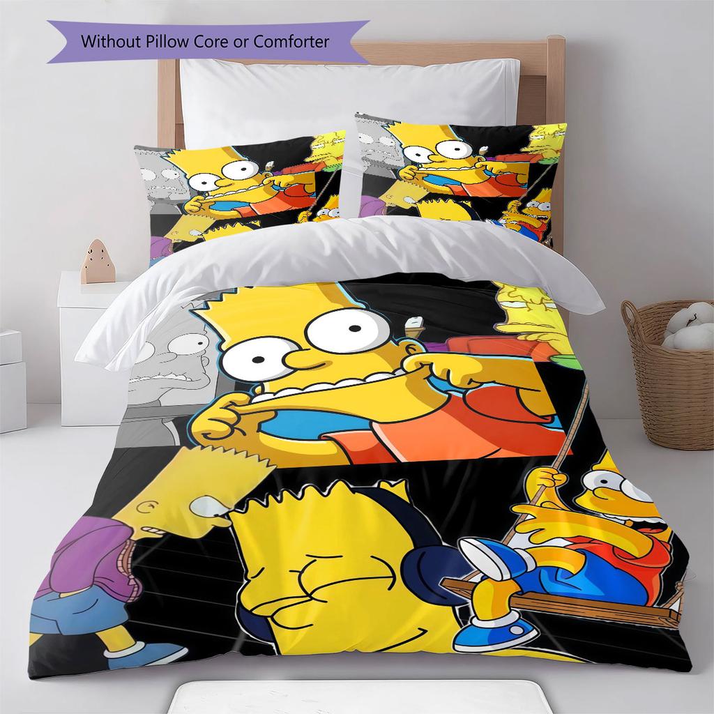 Bart Simpson  Art Pattern Bedding Home Decoration Birthday Gift ( 1 duvet cover + 2 pillowcase, without core),fan merchandise.