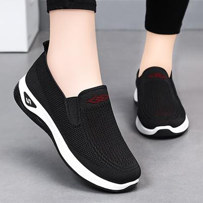 Женские дышащие вязаные слипоны Легкие удобные кроссовки для повседневной носки на открытом воздухе