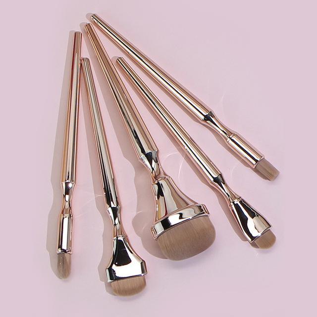 9Pcs Makeup Brushes Set Gold Handle for Foundation Powder Soft Fluffy Makeup Tools Cosmetic Powder Eye Shadow Foundation Blushes