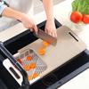 Cutting Board with Strainer Colander Retractable Plastic Board Extended Size Space-Saving with Handle Draining Tray for Kitchen