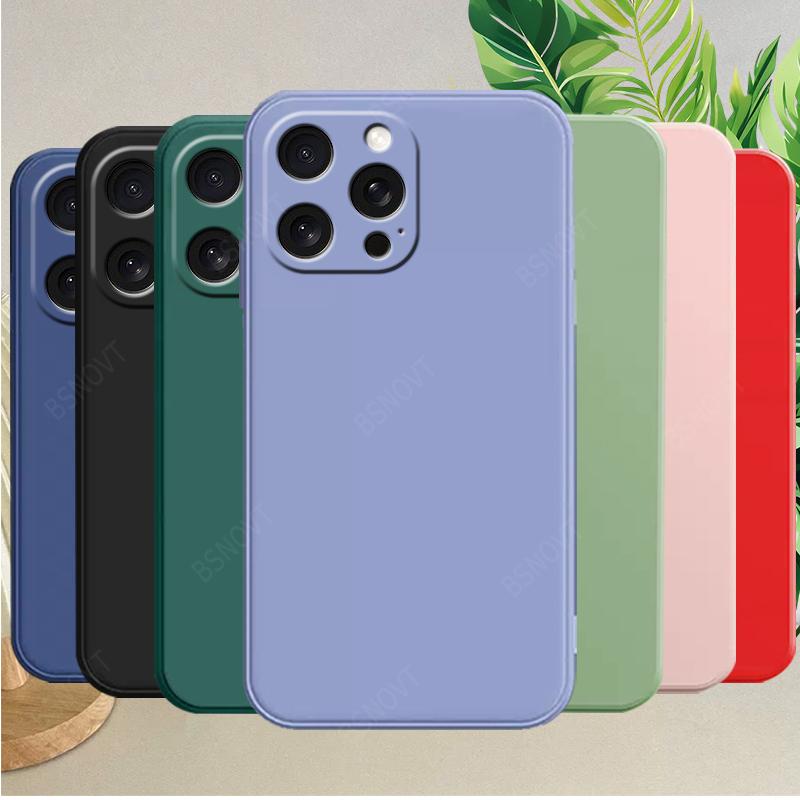 For iPhone 16 Pro Max Case Cover iPhone 16 Pro 15 Plus Capas Original Liquid Silicone Square Fundas iPhone 16 Pro Max Soft Cover