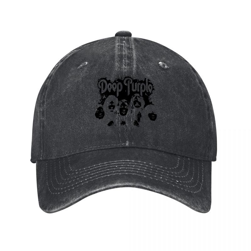 Deep Purple Band Logo Washed Canvas Baseball Cap Classic Rock Music Design Unisex Adjustable Fit Vintage Style Hat
