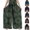 Женские модные повседневные свободные брюки с широкими штанинами и этническим принтом