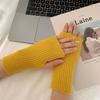Solid Color Winter Gloves Soft Half Finger Mitten New Fingerless Gloves  Women