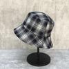 Высококачественная клетчатая двусторонняя хлопковая панама контрастных цветов, женская, ретро, для маленького лица, модная