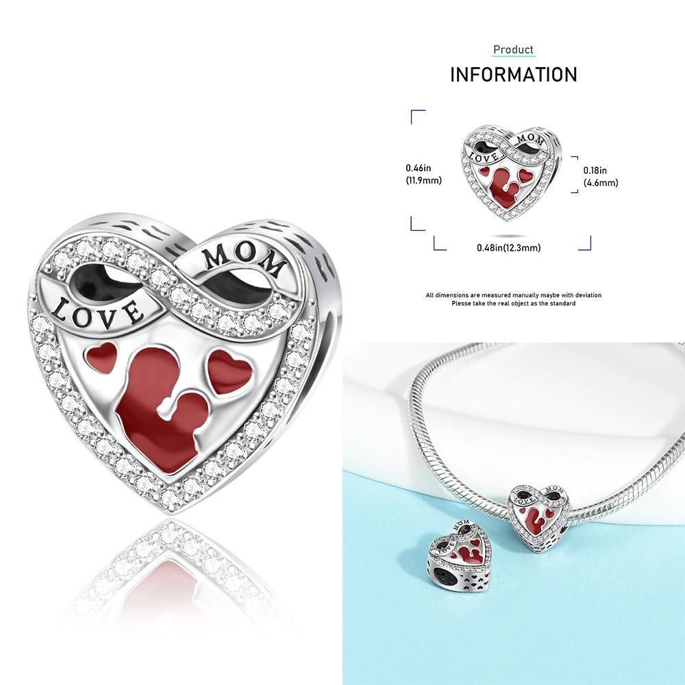 Медный Шарм-Подвеска в Форме Сердца Любовь Дом Матери Семья Подходит для Браслета Ювелирные Изделия Ручной Работы DIY Подарки