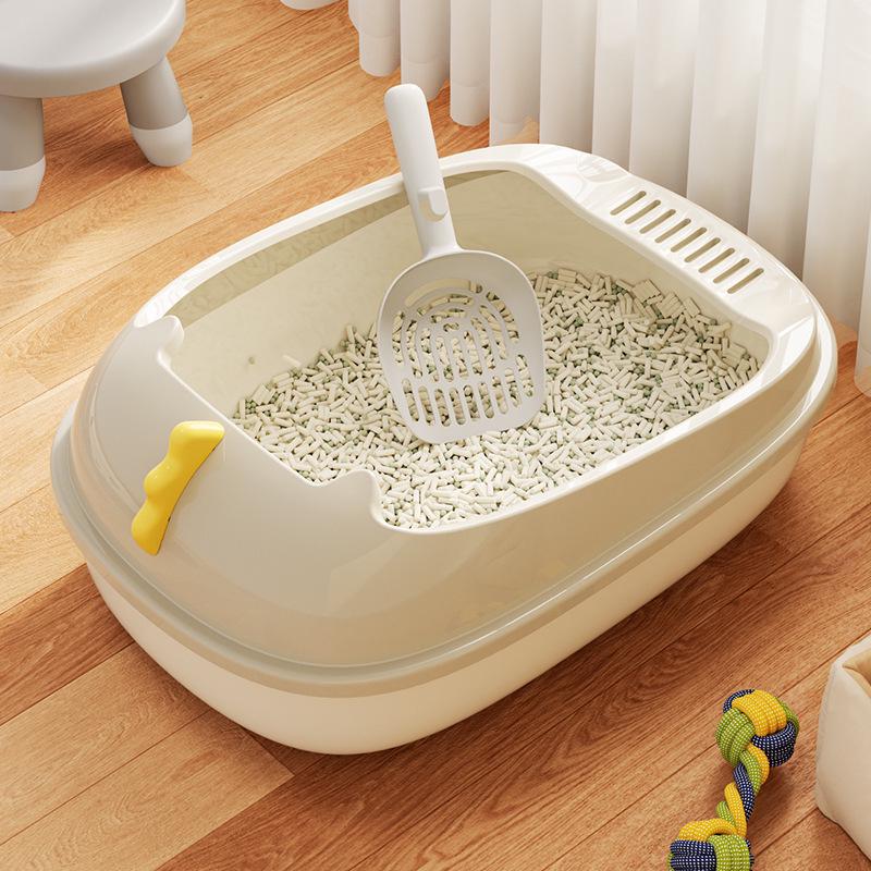 Dinosaur Semi-Enclosed Large Cat Litter Box - Washable & Anti-Splash