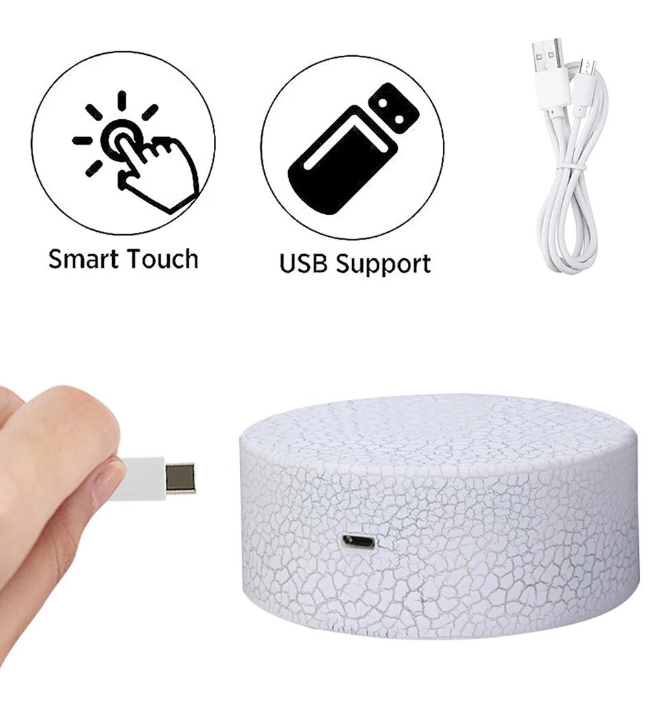 10 шт. акриловая световая панель основание трещина 7 цветов декоративная световая витрина сенсорный выключатель светодиодная лампа основание для акриловой смолы стекло