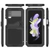 Металлический чехол для Samsung Galaxy Z Flip 4 с подставкой, 3-слойный полнотелый защитный ударопрочный алюминиевый чехол для Z Flip 4