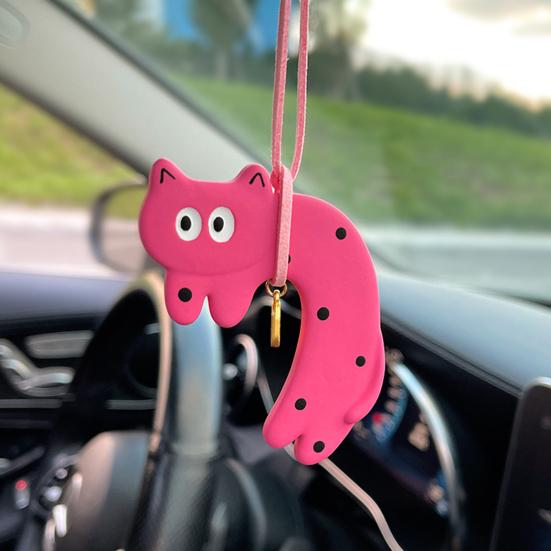 Милый кот, подвесное украшение для автомобиля с шнурком, легко устанавливается, ароматизатор, подвеска для зеркала заднего вида, подвеска для автомобильного зеркала