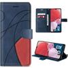 Case for Samsung Galaxy A04s and A13 5G-4G - BOOLING - Leather Effect with Card Holder and Stand Function - Navy Blue