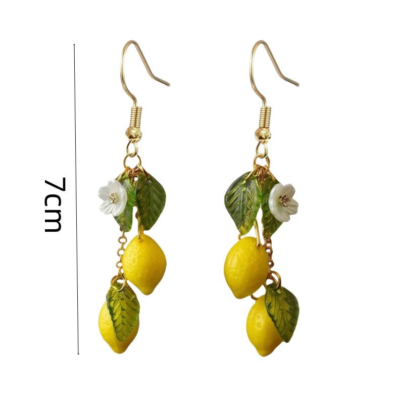 Персонализированные серьги-лимоны с длинной кисточкой, летние фруктовые серьги-подвески, универсальные богемные украшения, подарок для женщин