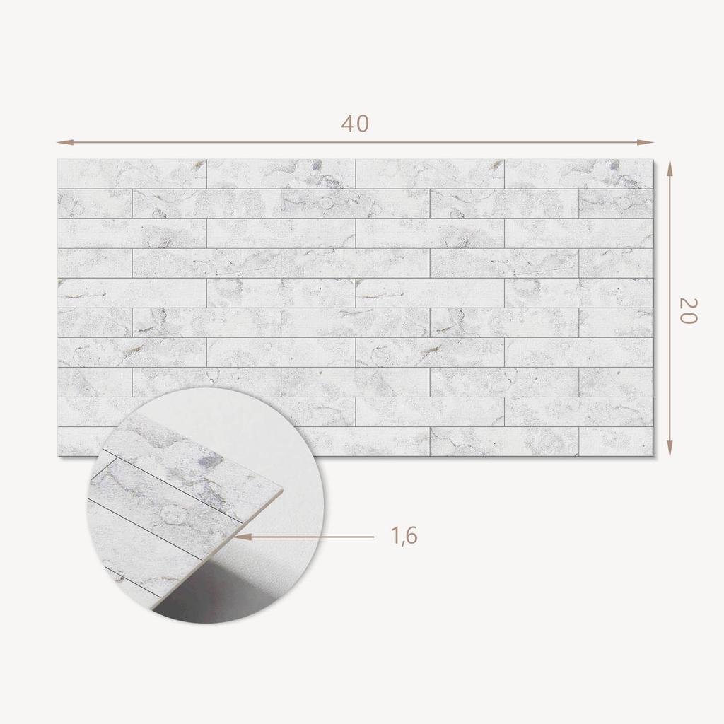Kafelki Winylowe Samoprzylepne Z Nadrukiem Do Salonu Wzór Imitujący Marmur 10X40X20 Cm