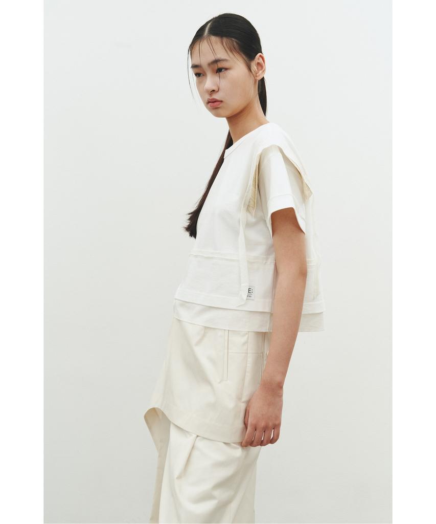RECODE Interlining Patchwork Crop T-Shirt_Rqtam25528Whx