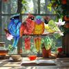 Birds On A Branch Suncatcher Stained Glass Acrylic Window Hanging Decoration with 4 Birds for Garden Home Decor Bird Lover Gift for Mom Grandma