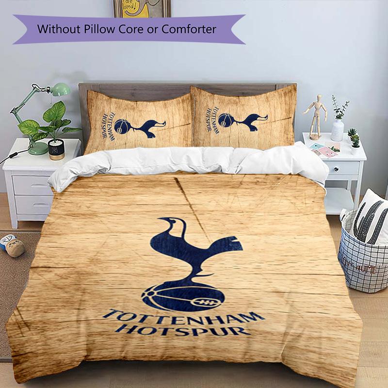 3pcs Tottenham Hotspur F pattern bedding set duvet cover set includes duvet cover &pillowcases,perfect all season bedroom decoration&gift