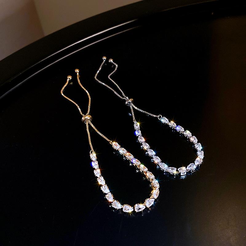 Роскошные браслеты с кристаллами для женщин, красочные блестящие циркониевые регулируемые браслеты-цепочки, браслеты для девочек, вечерние украшения на день Святого Валентина