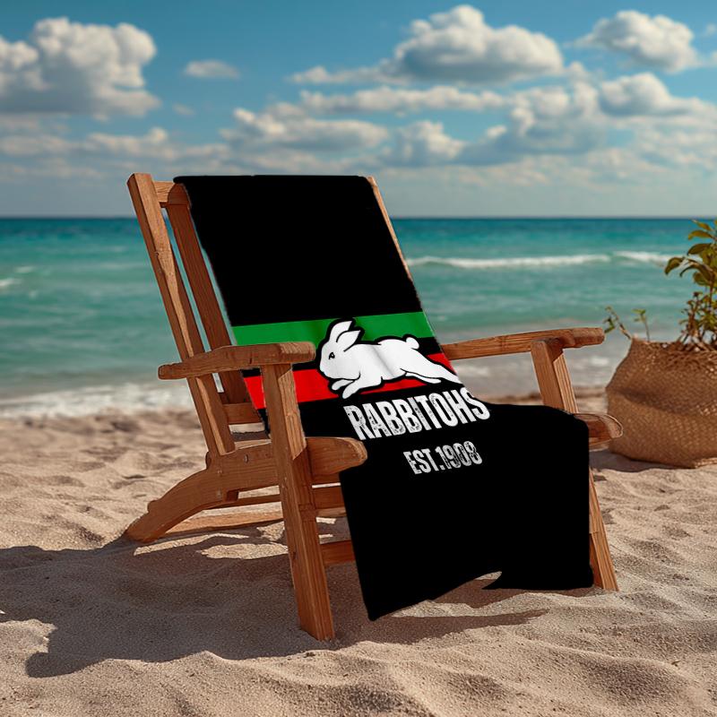 South Sydney Rabbitohs Fashion Beach Towel: Ideal for Summer Adventures Soft, absorbent and quick drying suitable for swimming and bathing