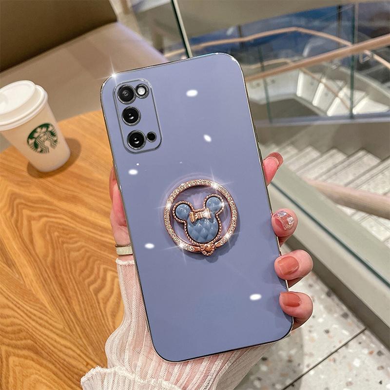 Чехол с блестящим кольцом-подставкой и милым медведем для iphone 14 13 12 11 Pro max/Samsung S22 S21 S23 Ultra A13 A23 A33 A53 A12 A22 A32 A52 A14 A54/Redmi