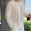 INCERUN Men Spring Long Sleeve Texture Tops Casual Loose Solid Pullovers