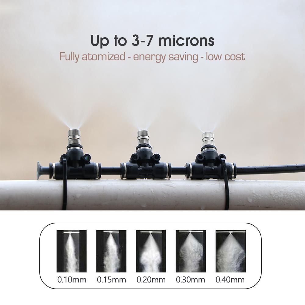 0.15-0.8mm Low-pressure Misting Nozzle 6mm Atomization Sprayer Quick Push Slip Lock for Garden Irrigation Humidification Cooling