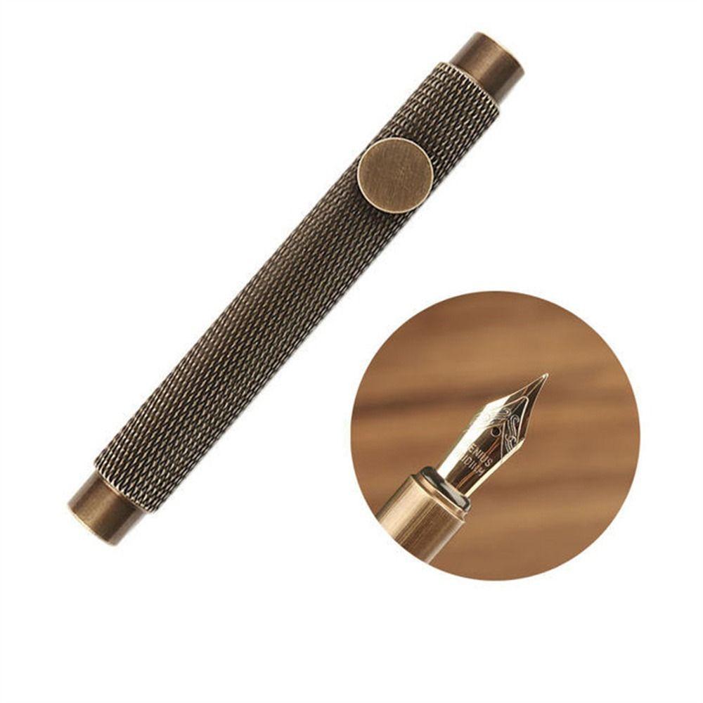 Supplies Retro Luxury EF/F/Bent Stationery Brass Fountain Pen Ink Pen Fountain Pen Writing Pen