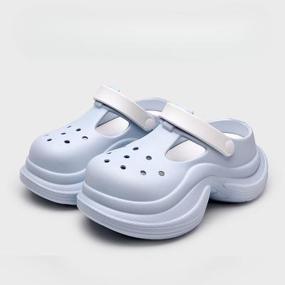 Обувь, увеличивающая рост, Клоги на толстой подошве, Нескользящая пляжная обувь, Модные и универсальные шлепанцы