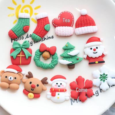 Рождественские украшения из смолы ручной работы: Набор декоративных патчей и крема-клея для DIY