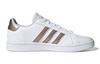 adidas Neo GRAND COURT K Кожаные Дышащие Низкие Скейтборд Обувь Белый Коричневый Детские EF0101