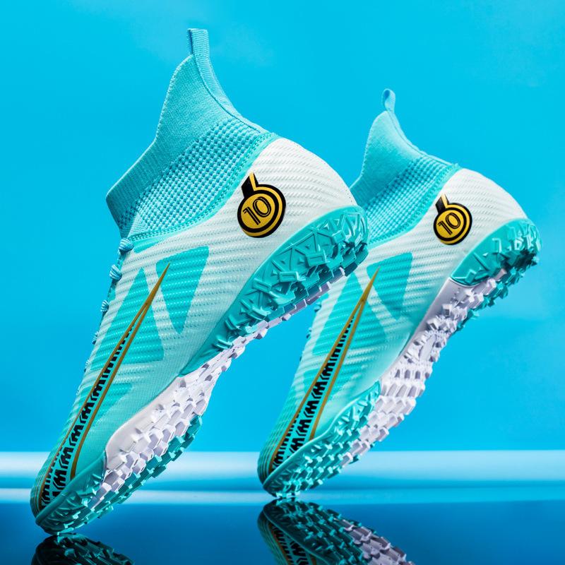 Football Shoes Men's High Top AG Long Nails Lawn TF Shredded Nails Youth Student Adult Game Training Sneakers