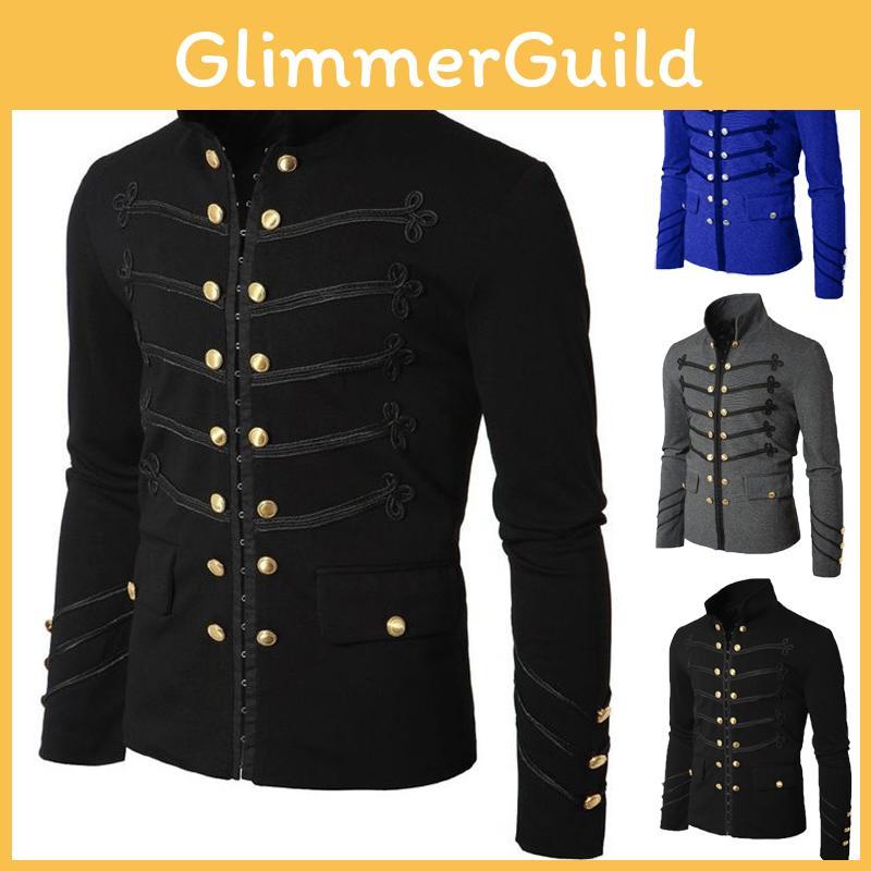 Fashionable Men's Double Breasted Medieval Jacket Perfect For Halloween Parties