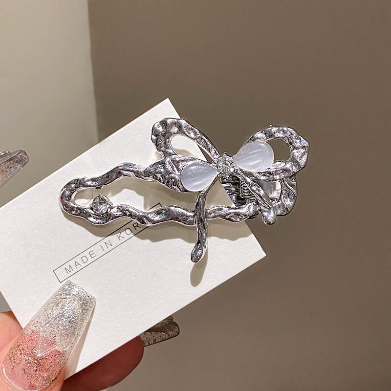 Y2K Irregular Liquid Metal Hairpin Butterfly Zircon Hair Clips Girl Bang Clip for Women Hair Accessories Fashion Silver Blue New