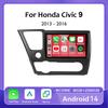 Android 14 Car Radio For Honda Civic 9 9th 2013 2014 2015 2016 Multimedia Player Video Carplay DSP GPS No 2din DVD Head Unit