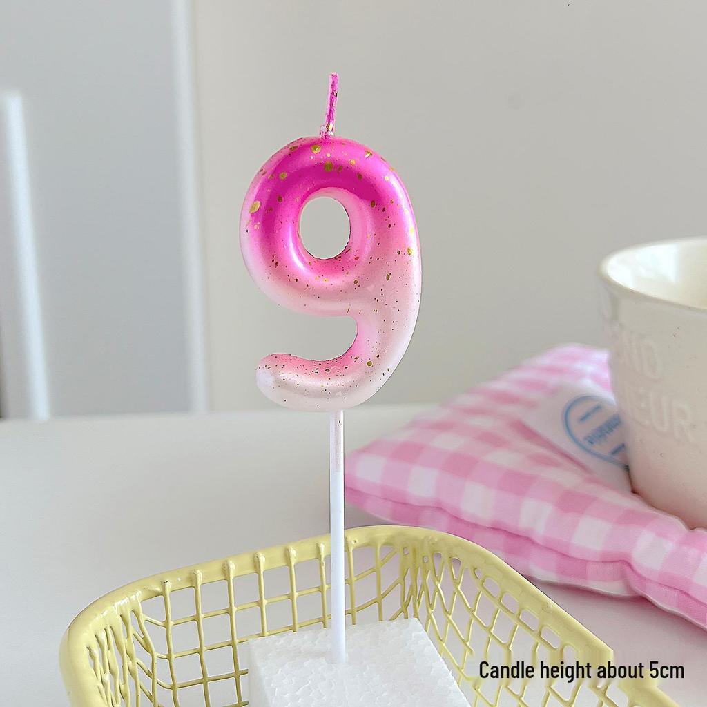 Cute Pink Bow Children's Birthday Candle Decoration for Cake