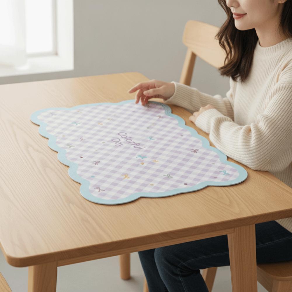 Wavy Edge Mouse Pad Cute Table Blotter Table Cushion Desk Mat Workers