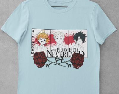 Футболка Обещанный Неверленд, Футболка Манга Yakusoku No Neverland, Футболка Аниме Эмма Рэй Норман, Японская Футболка Обещанный Неверленд