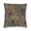 Flecktarn немецкая военная камуфляжная квадратная наволочка из полиэстера и льна с бархатным узором на молнии декоративная домашняя подушка 45x45