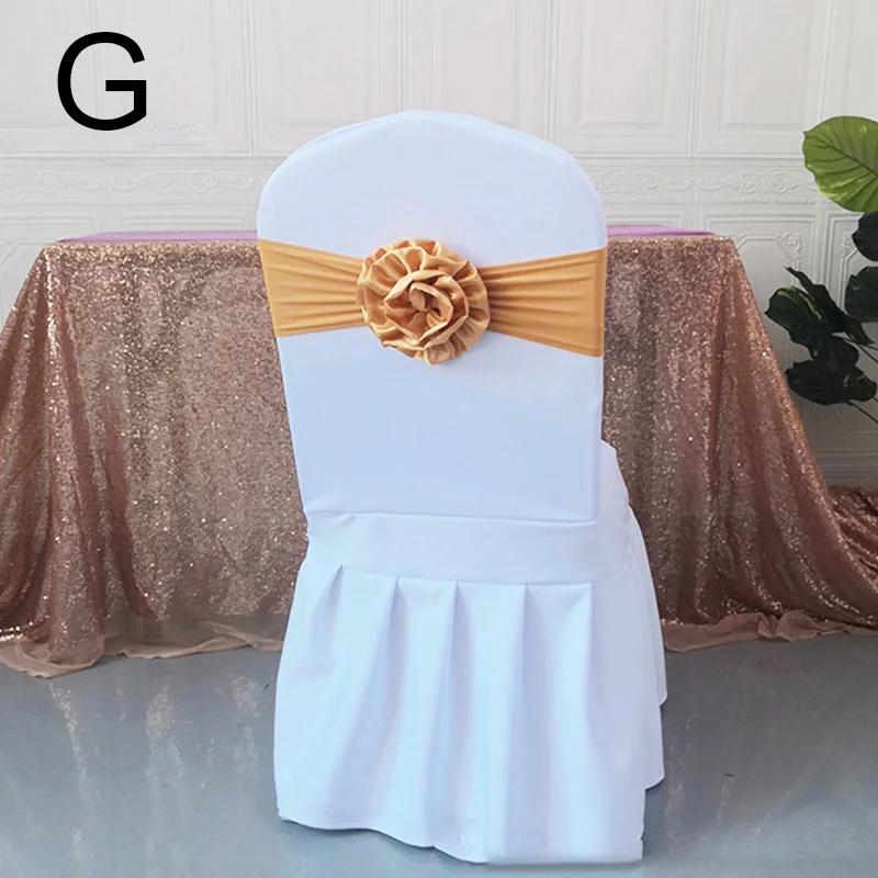 Однотонные атласные ленты для спинок стульев, цветочные ленты, изящные свадебные украшения для стульев, банты, реквизит для отелей, эластичные ленты для банкетных стульев 10-100 шт.