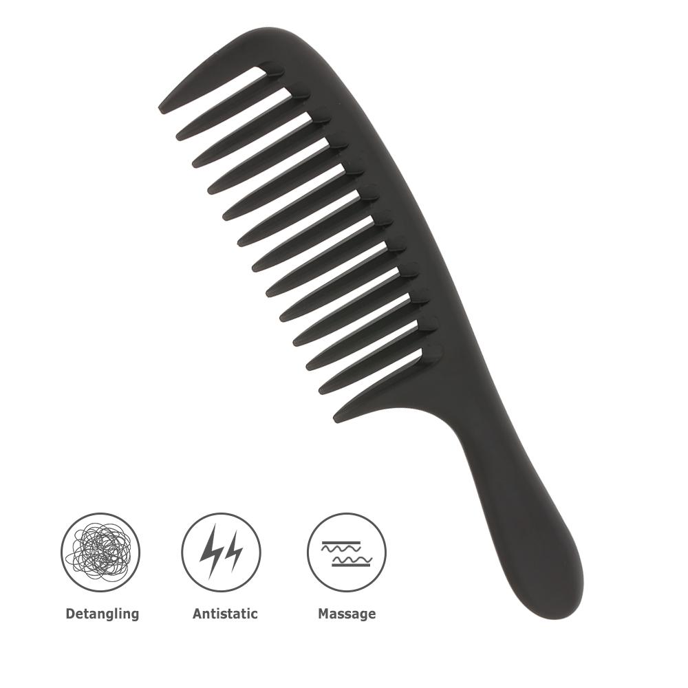 Wide Tooth Comb Detangling Hair Wide Comb Round Teeth Hair Comb Carbon Antistatic Comb
