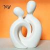 Minimalist Art Statue for Bedroom Nightstand Abstract Couple Statue, Gold Resin Figurine Home Decor, Modern Table Embracing Romantic Atmosphere